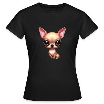 Verspielter Chihuahua - Frauen T-Shirt - Schwarz - Vorne - AI Model Female 172 dark (172cm)