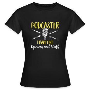Podcasteur Podcast - T-shirt Femme - noir - Devant - AI Model Female 172 dark (172cm)