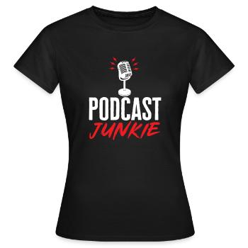 Podcasteur Podcast - T-shirt Femme - noir - Devant - AI Model Female 172 dark (172cm)
