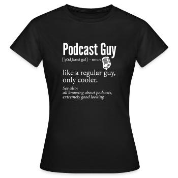 Podcasteur Podcast - T-shirt Femme - noir - Devant - AI Model Female 172 dark (172cm)