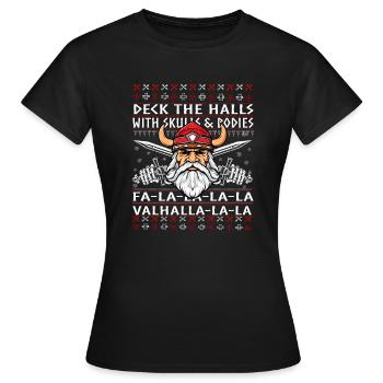 Viking Noël Noël vikings Normande Noël nordique - T-shirt Femme - noir - Devant - AI Model Female 172 dark (172cm)