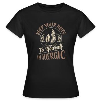 Garde tes noix pour toi Je suis allergique Allergie Aw - T-shirt Femme - noir - Devant - AI Model Female 172 dark (172cm)