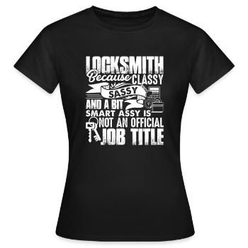 Locksmith Locksmith Job Title - Women's T-Shirt - black - Front - AI Model Female 172 dark (172cm)