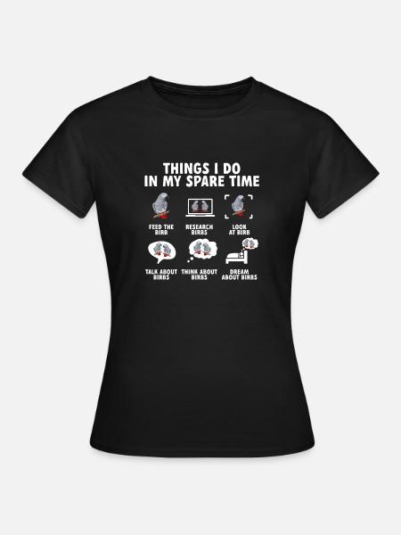 Graupapagei Afrikaanse Grijze Papegaai Papagei - Vrouwen T-shirt - zwart