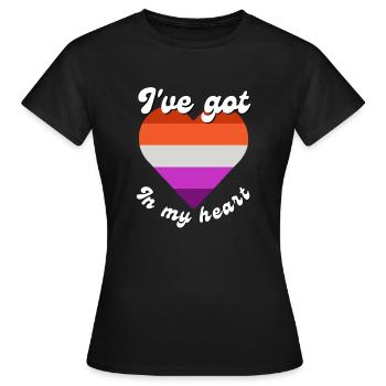 I have love in my heart. - Women's T-Shirt - black - Front - AI Model Female 172 dark (172cm)