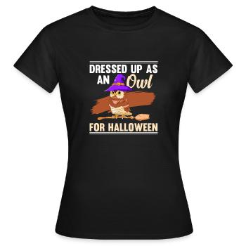 Birds Of Prey Owlet Dressed Up As An Owl For Hello - Women's T-Shirt - black - Front - AI Model Female 172 dark (172cm)