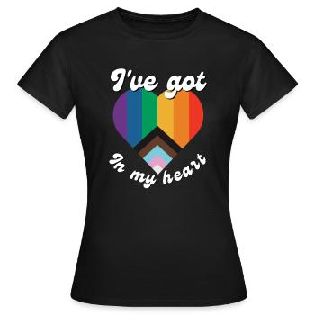 I have love in my heart - Women's T-Shirt - black - Front - AI Model Female 172 dark (172cm)