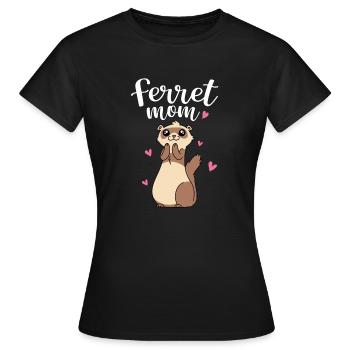 Mother's Day Cute Women Weasel Ferret Mom - Frauen T-Shirt - Schwarz - Vorne - AI Model Female 172 dark (172cm)