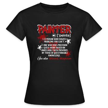 Painter Painter Definition - Women's T-Shirt - black - Front - AI Model Female 172 dark (172cm)