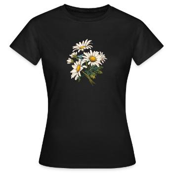 Fleurs Florales Fraîches Marguerites Amoureux Humour Vintage - T-shirt Femme - noir - Devant - AI Model Female 172 dark (172cm)