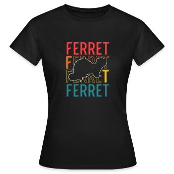 Furet Rétro Belette Mignon Vintage - T-shirt Femme - noir - Devant - AI Model Female 172 dark (172cm)