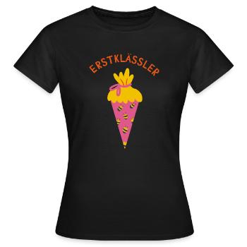 Schultüte Erstklässler - Frauen T-Shirt - Schwarz - Vorne - AI Model Female 172 dark (172cm)