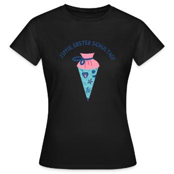 Schultüte: Erster Schultag - Frauen T-Shirt - Schwarz - Vorne - AI Model Female 172 dark (172cm)