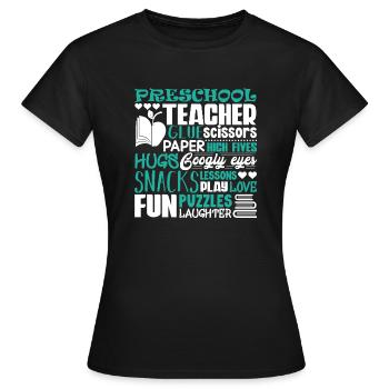 Preschool Teacher Preschool Teacher Fun Love - Women's T-Shirt - black - Front - AI Model Female 172 dark (172cm)