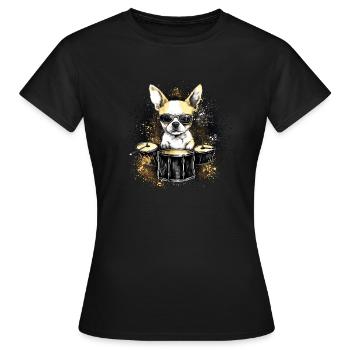 Batteur Batterie Musique Baguettes de Batterie - T-shirt Femme - noir - Devant - AI Model Female 172 dark (172cm)