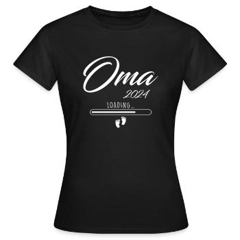 Du wirst Oma Ladegeschenk Oma 2024 Motiv - Frauen T-Shirt - Schwarz - Vorne - AI Model Female 172 dark (172cm)