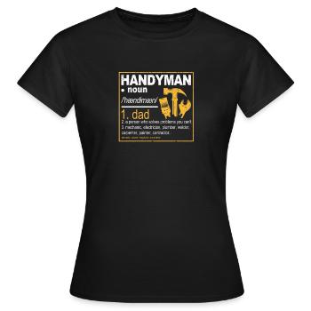 Handyman Definition Description Funny Dad - Women's T-Shirt - black - Front - AI Model Female 172 dark (172cm)