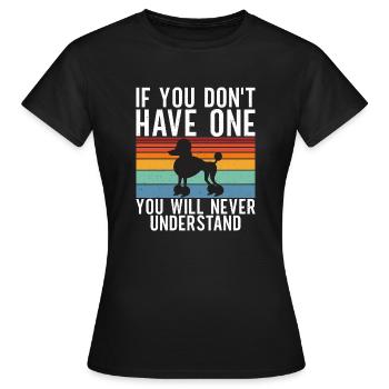 Regalos de caniche - Camiseta mujer - negro - delante - AI Model Female 172 dark (172cm)