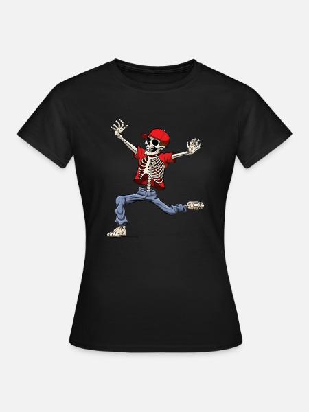 Tanzendes Skelett Hip-Hop - Frauen T-Shirt - Schwarz