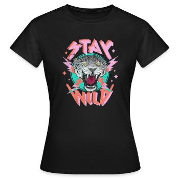 Stay Wild Wildcat - Women's T-Shirt - black - Front - AI Model Female 172 dark (172cm)