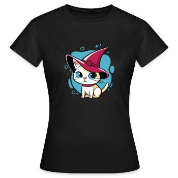 Cute kitty - Women's T-Shirt - black - Front - AI Model Female 172 dark (172cm)
