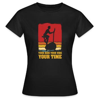 Votre trajet votre vibration vos ergomètres de temps - T-shirt Femme - noir - Devant - AI Model Female 172 dark (172cm)