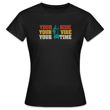 Votre trajet votre vibration vos ergomètres de temps - T-shirt Femme - noir - Devant - AI Model Female 172 dark (172cm)