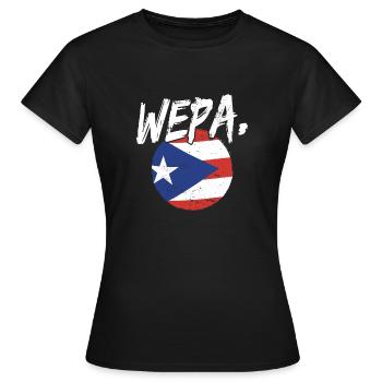 Fier drapeau portoricain de Porto Rico Wepa Latino - T-shirt Femme - noir - Devant - AI Model Female 172 dark (172cm)