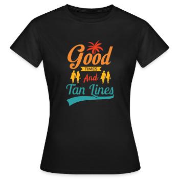 Good times and tan lines - Frauen T-Shirt - Schwarz - Vorne - AI Model Female 172 dark (172cm)