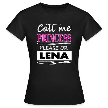 Je m’appelle Lena, je suis Lena, Princess Lena Gift - T-shirt Femme - noir - Devant - AI Model Female 172 dark (172cm)