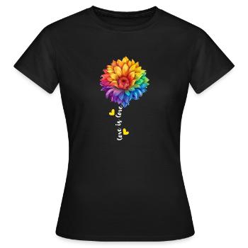 Rainbow Sunflower Lover LGBTQ Community Lesbian - T-shirt Femme - noir - Devant - AI Model Female 172 dark (172cm)
