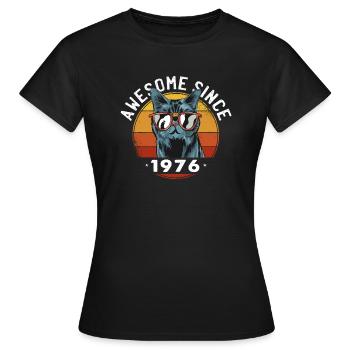 Genial seit 1976, 47 Jahre alt, 47. Geburtstag - Frauen T-Shirt - Schwarz - Vorne - AI Model Female 172 dark (172cm)