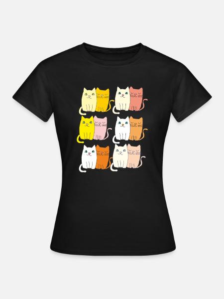 katzen lustig - Frauen T-Shirt - Schwarz