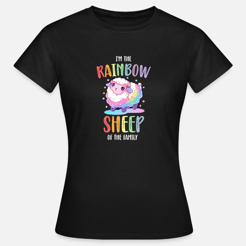 Rainbow Sheep LGBTQ Transgender Pride Community - T-shirt Femme - noir