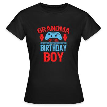 Grand-mère de la famille de jeux Birthday Boy - T-shirt Femme - noir - Devant - AI Model Female 172 dark (172cm)