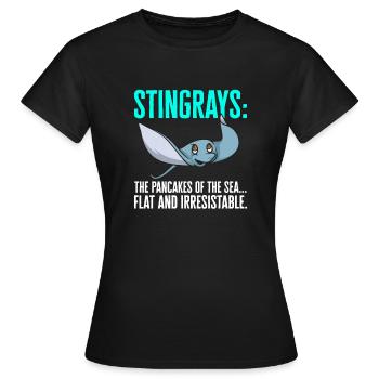 Raies pastenagues, raies manta, raies océaniques, raies - T-shirt Femme - noir - Devant - AI Model Female 172 dark (172cm)
