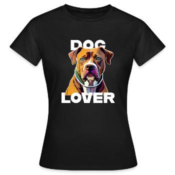 Amant des chiens American Stafford - T-shirt Femme - noir - Devant - AI Model Female 172 dark (172cm)