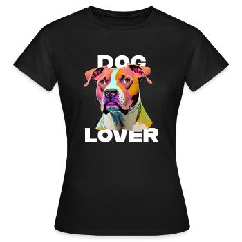 Amant des chiens American Stafford - T-shirt Femme - noir - Devant - AI Model Female 172 dark (172cm)