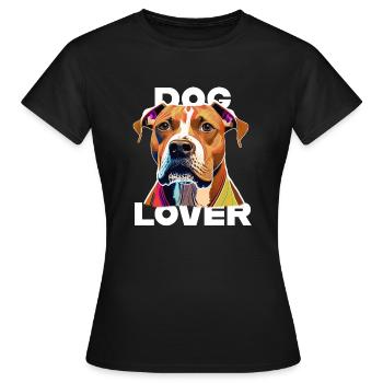 Amant des chiens American Stafford - T-shirt Femme - noir - Devant - AI Model Female 172 dark (172cm)