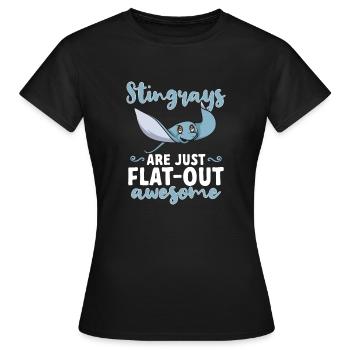 Raies pastenagues, raies manta, raies océaniques, raies - T-shirt Femme - noir - Devant - AI Model Female 172 dark (172cm)
