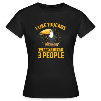 Tukan Vogel Regenwald - Frauen T-Shirt - Schwarz - Vorne - AI Model Female 172 dark (172cm)
