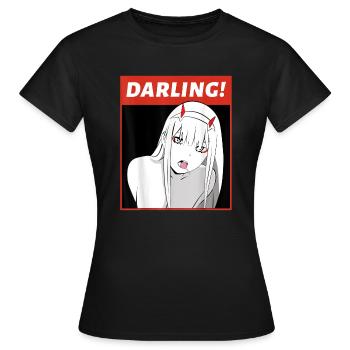 Anime Darling Arigato Senpai Hentai - T-shirt Femme - noir - Devant - AI Model Female 172 dark (172cm)