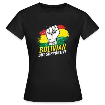 Pas bolivien mais favorable à la Bolivie Pays drapeau - T-shirt Femme - noir - Devant - AI Model Female 172 dark (172cm)