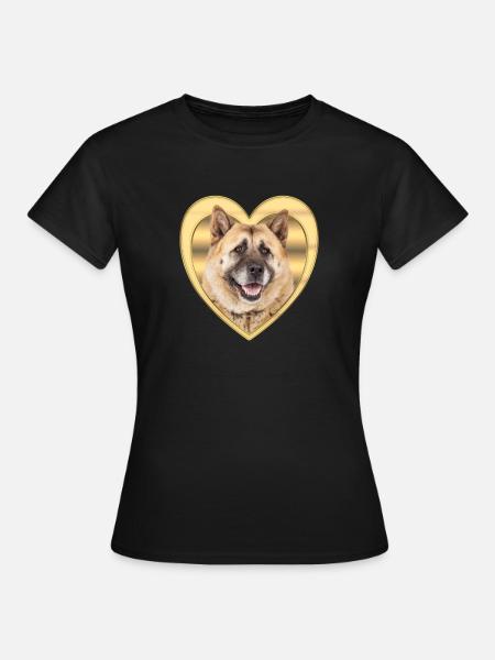 Akita - Hundeliebhaber - Hunde Herz - Frauen T-Shirt - Schwarz