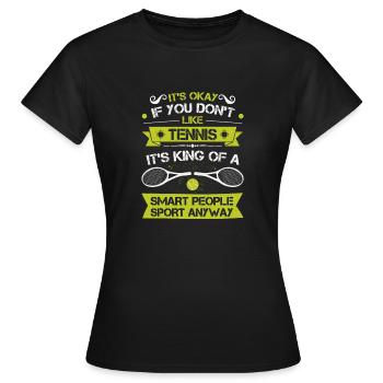 Tennis Is The Best - Unik-T-Shirts - T-shirt Femme - noir - Devant - AI Model Female 172 dark (172cm)