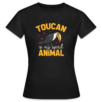 Tukan Vogel Regenwald - Frauen T-Shirt - Schwarz - Vorne - AI Model Female 172 dark (172cm)