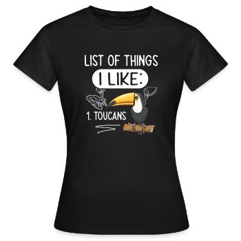 Tukan Vogel Regenwald - Frauen T-Shirt - Schwarz - Vorne - AI Model Female 172 dark (172cm)
