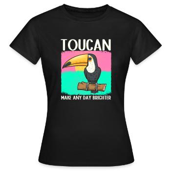 Tukan Vogel Regenwald - Frauen T-Shirt - Schwarz - Vorne - AI Model Female 172 dark (172cm)