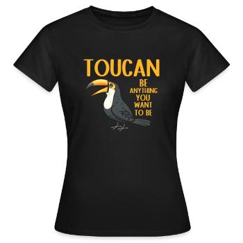 Tukan Vogel Regenwald - Frauen T-Shirt - Schwarz - Vorne - AI Model Female 172 dark (172cm)