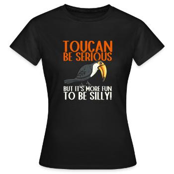 Forêt tropicale des oiseaux toucans - T-shirt Femme - noir - Devant - AI Model Female 172 dark (172cm)